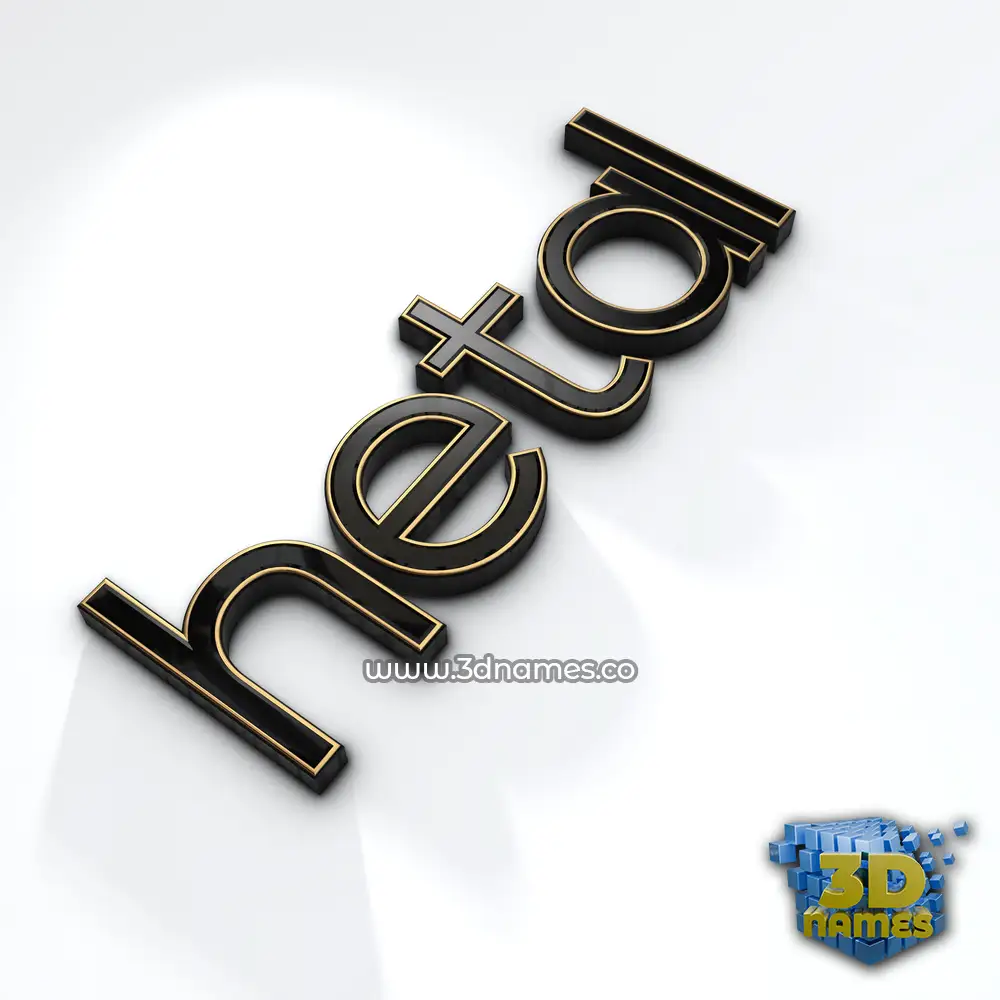 hetal in Black'n'White style - 3D name wallpaper