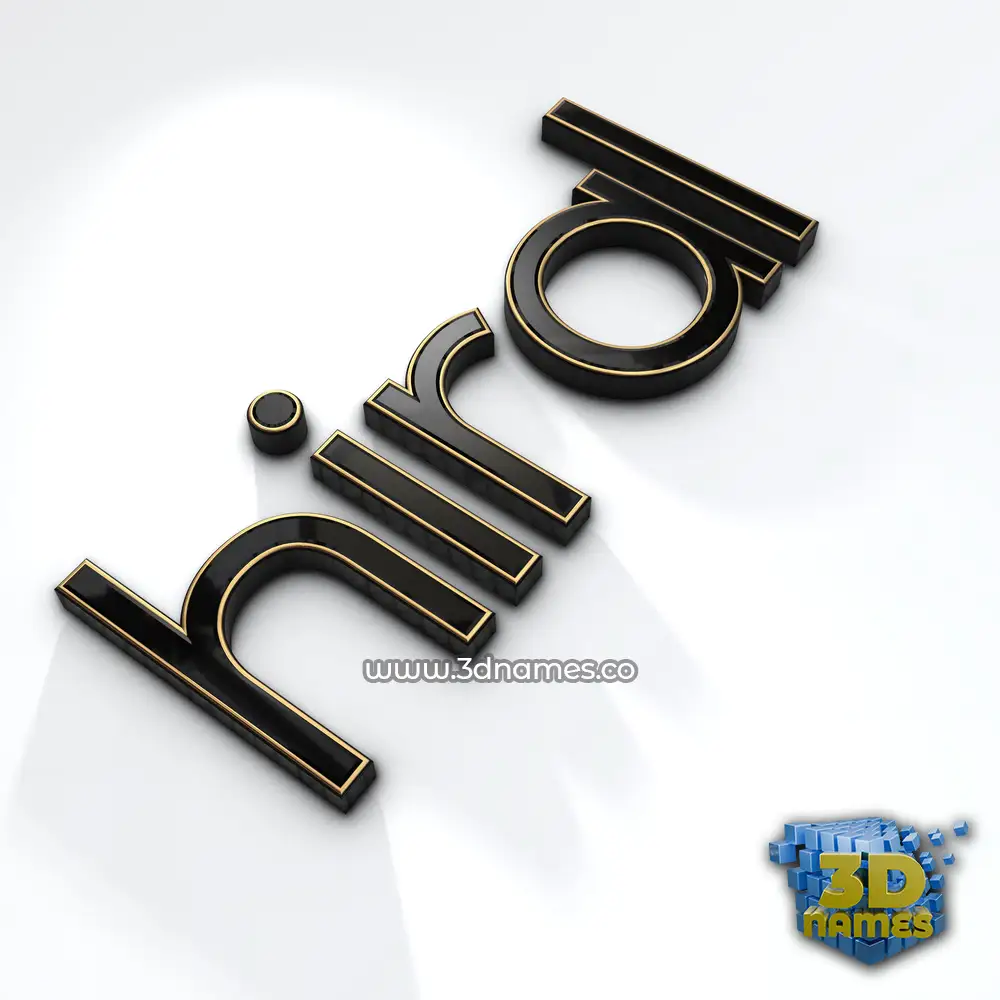 hiral in Black'n'White style - 3D name wallpaper