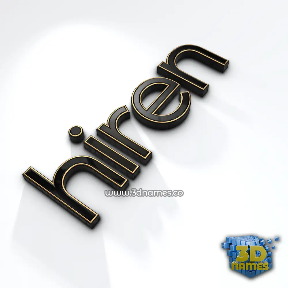 hiren in Black'n'White style - 3D name wallpaper