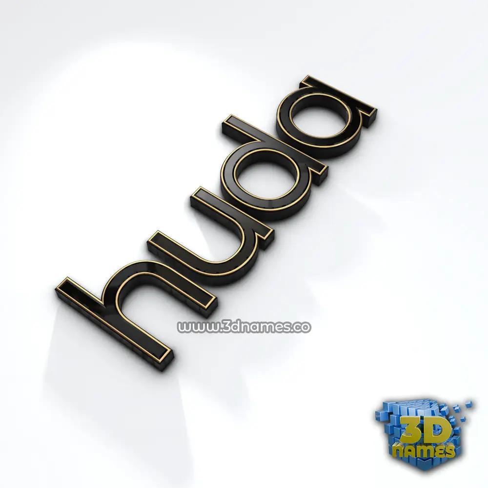 huda in Black'n'White style - 3D name wallpaper
