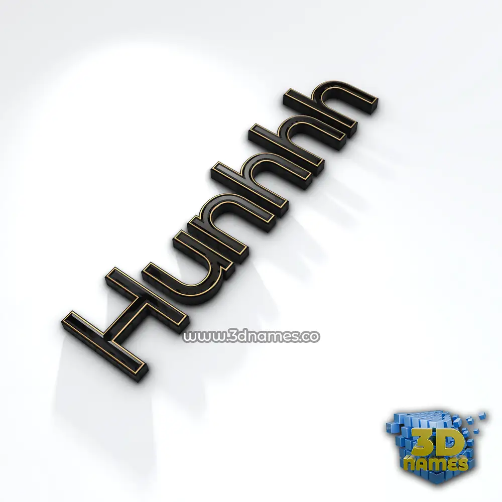 hunhhh in Black'n'White style - 3D name wallpaper