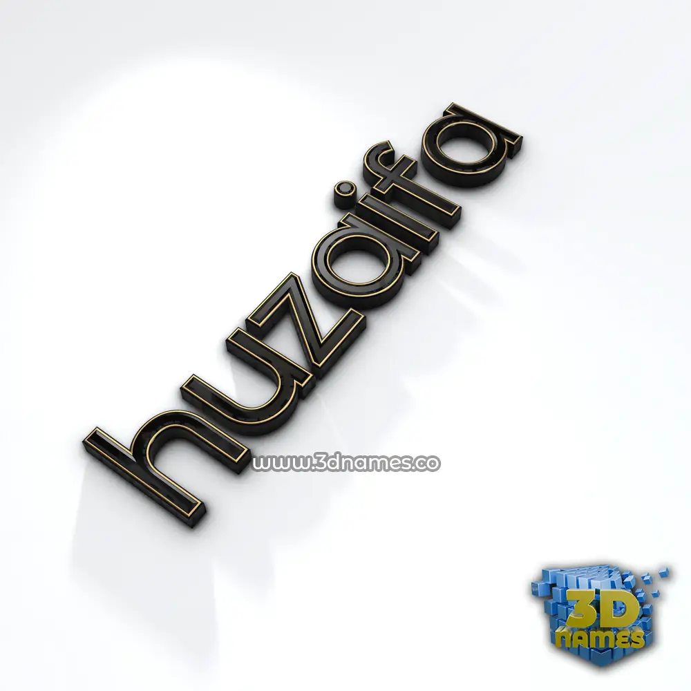 huzaifa in Black'n'White style - 3D name wallpaper