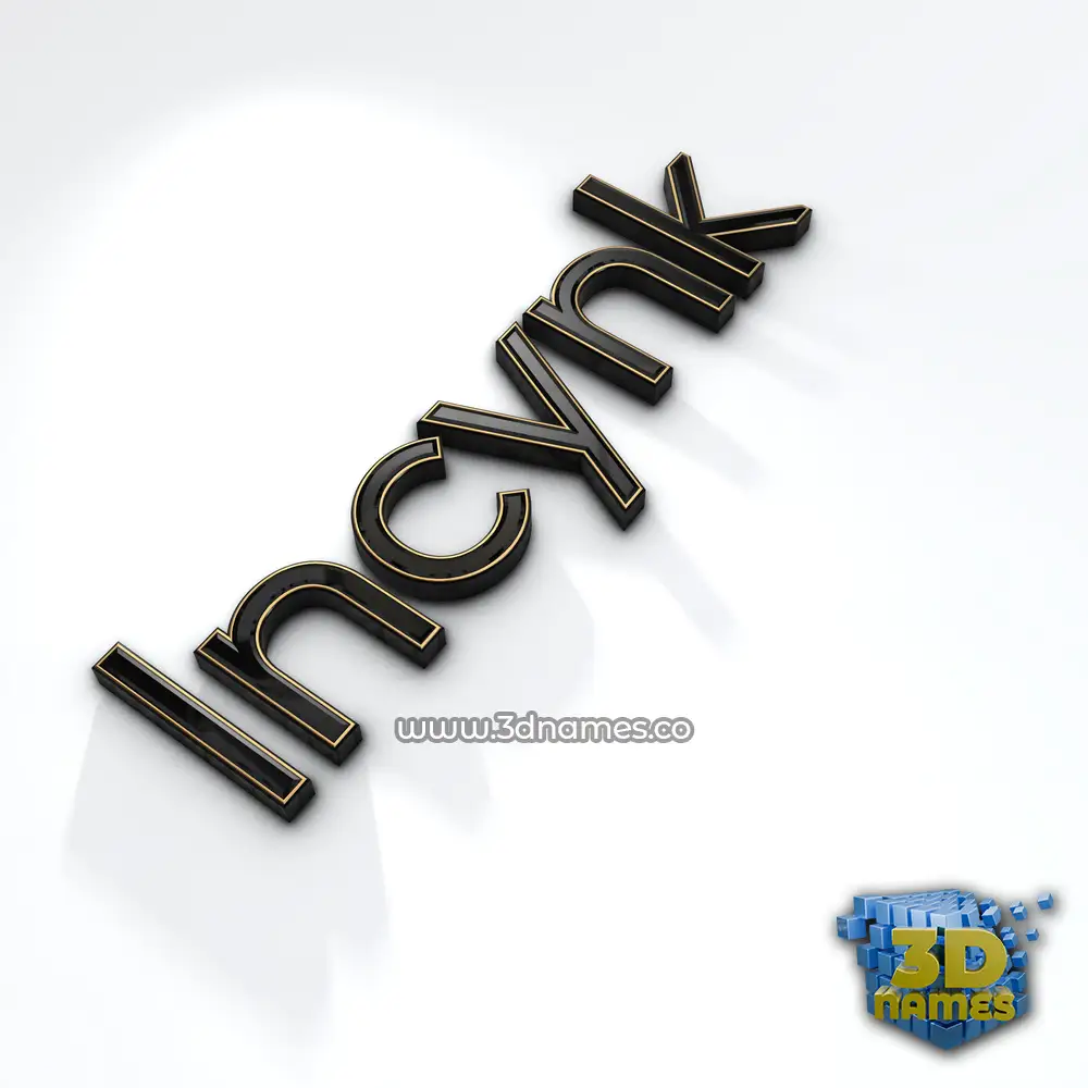 incynk in Black'n'White style - 3D name wallpaper