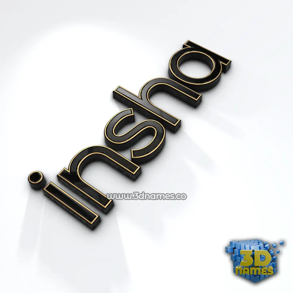 insha in Black'n'White style - 3D name wallpaper