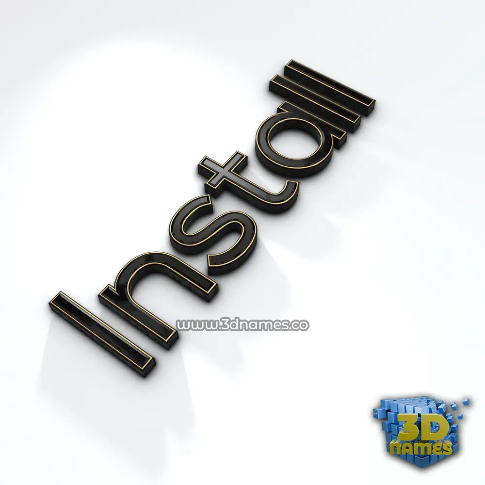 install in Black'n'White style - 3D name wallpaper