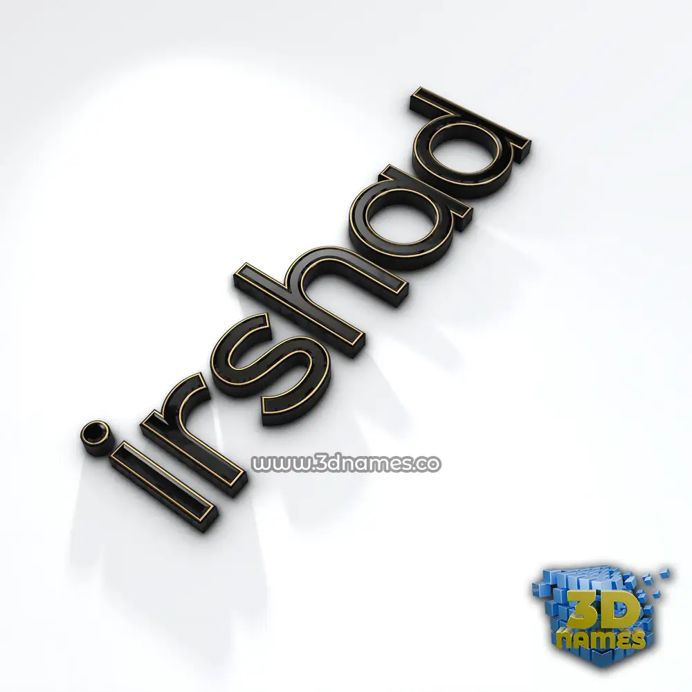 irshad in Black'n'White style - 3D name wallpaper