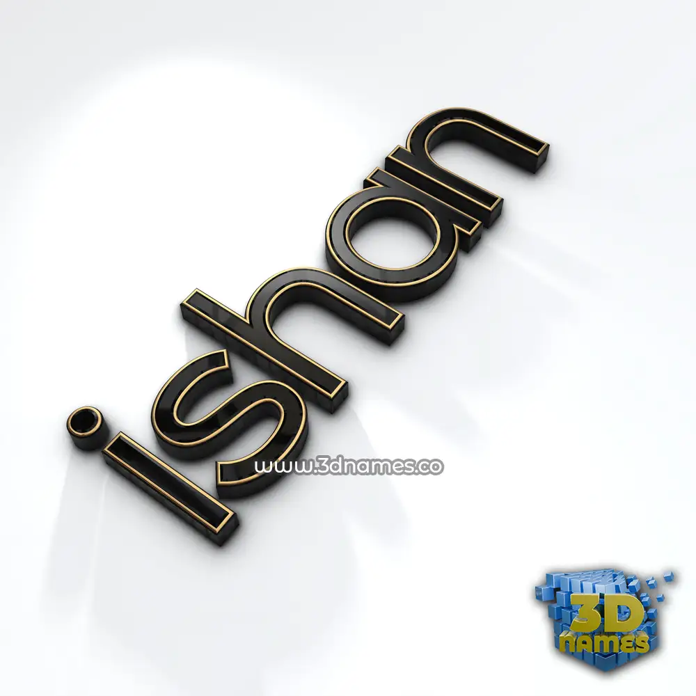ishan in Black'n'White style - 3D name wallpaper
