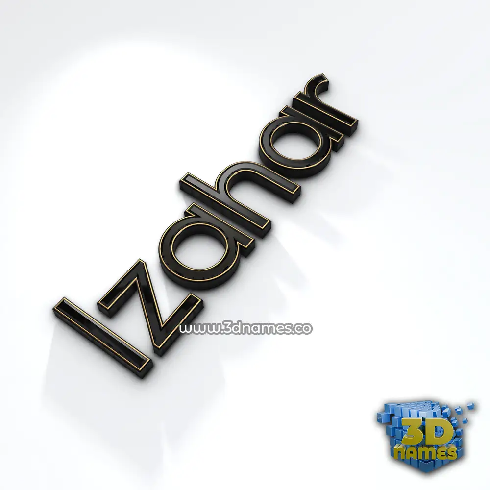 izahar in Black'n'White style - 3D name wallpaper