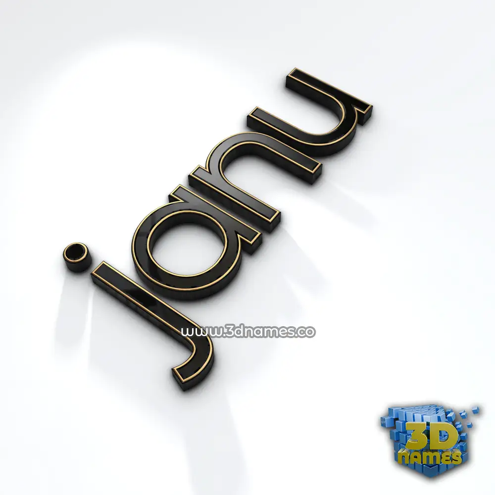 janu in Black'n'White style - 3D name wallpaper