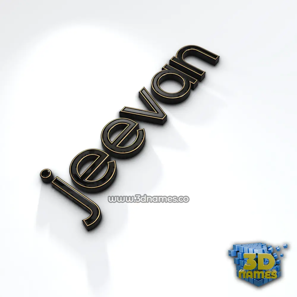 jeevan in Black'n'White style - 3D name wallpaper