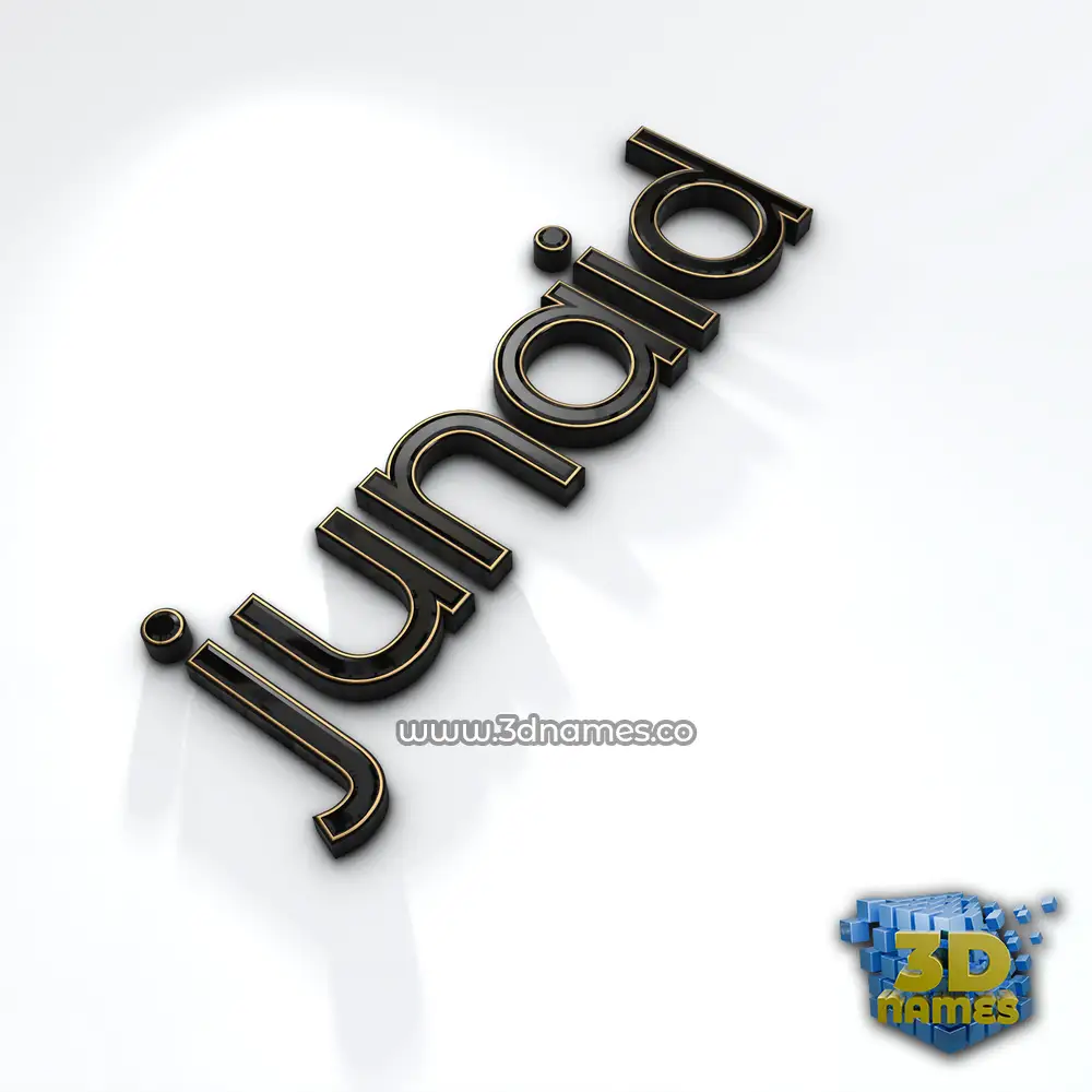 junaid in Black'n'White style - 3D name wallpaper