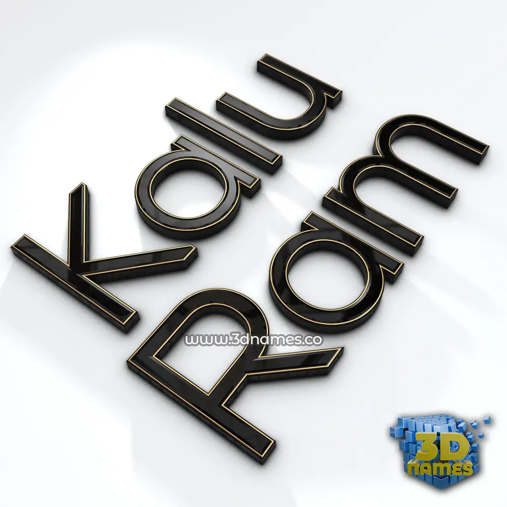 kalu ram in Black'n'White style - 3D name wallpaper