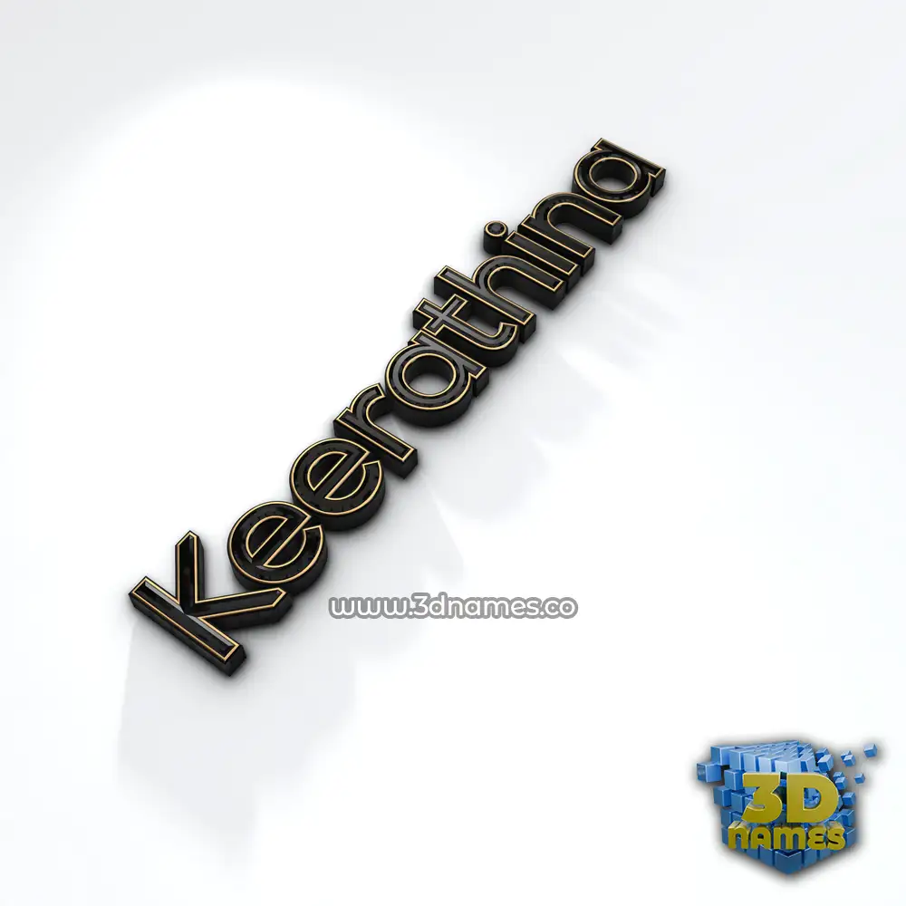 keerathina in Black'n'White style - 3D name wallpaper