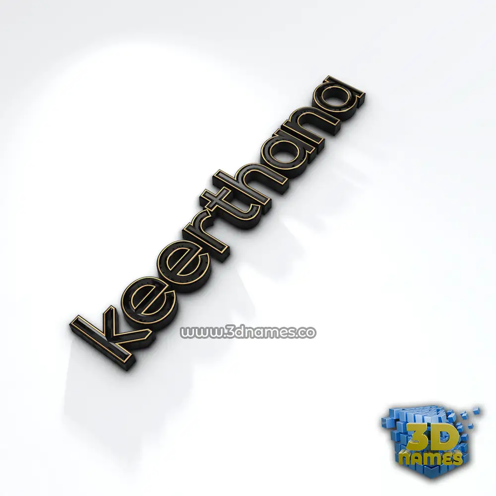 keerthana in Black'n'White style - 3D name wallpaper