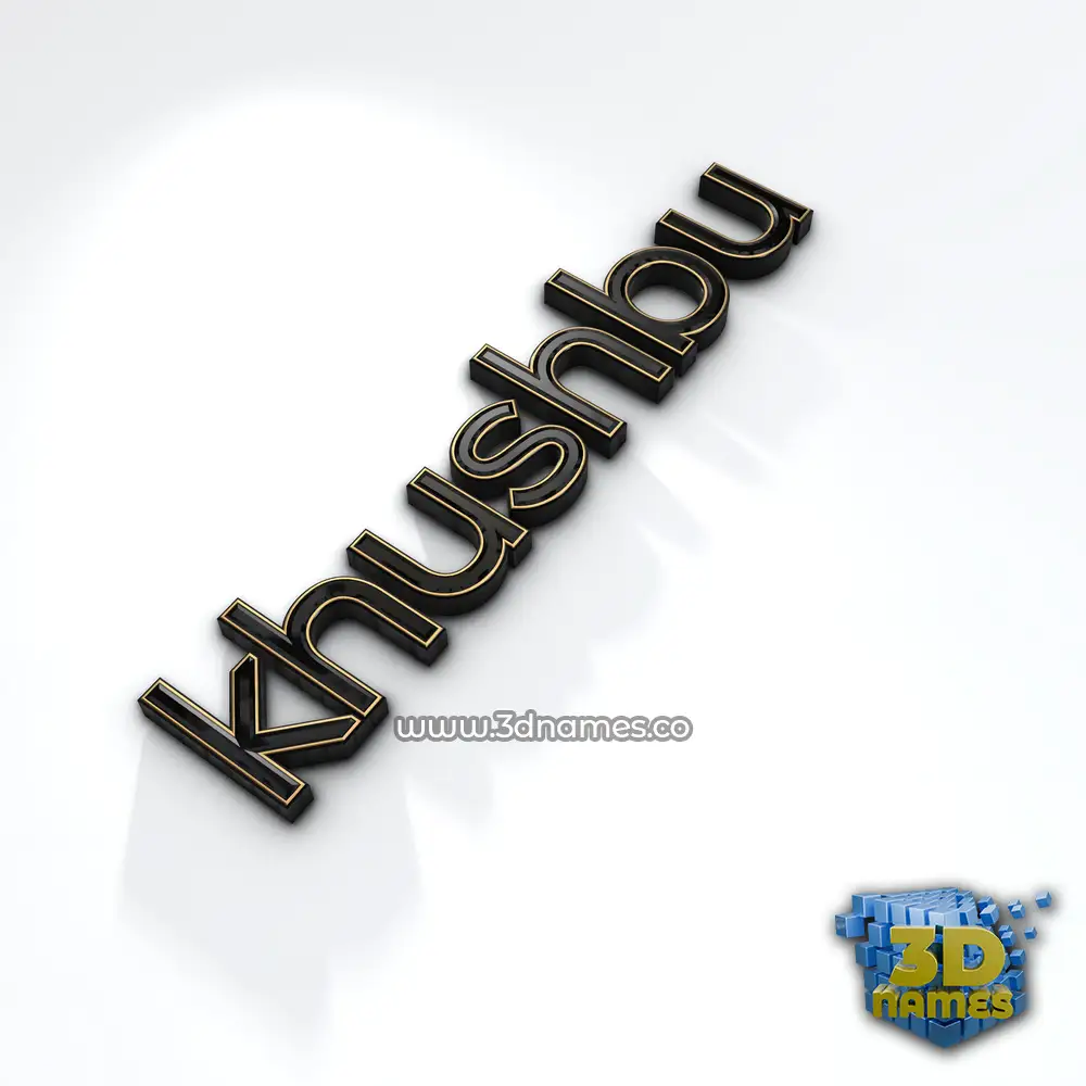 khushbu in Black'n'White style - 3D name wallpaper