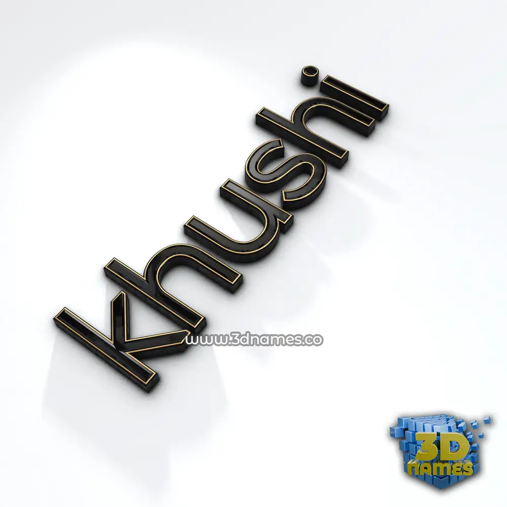 khushi in Black'n'White style - 3D name wallpaper