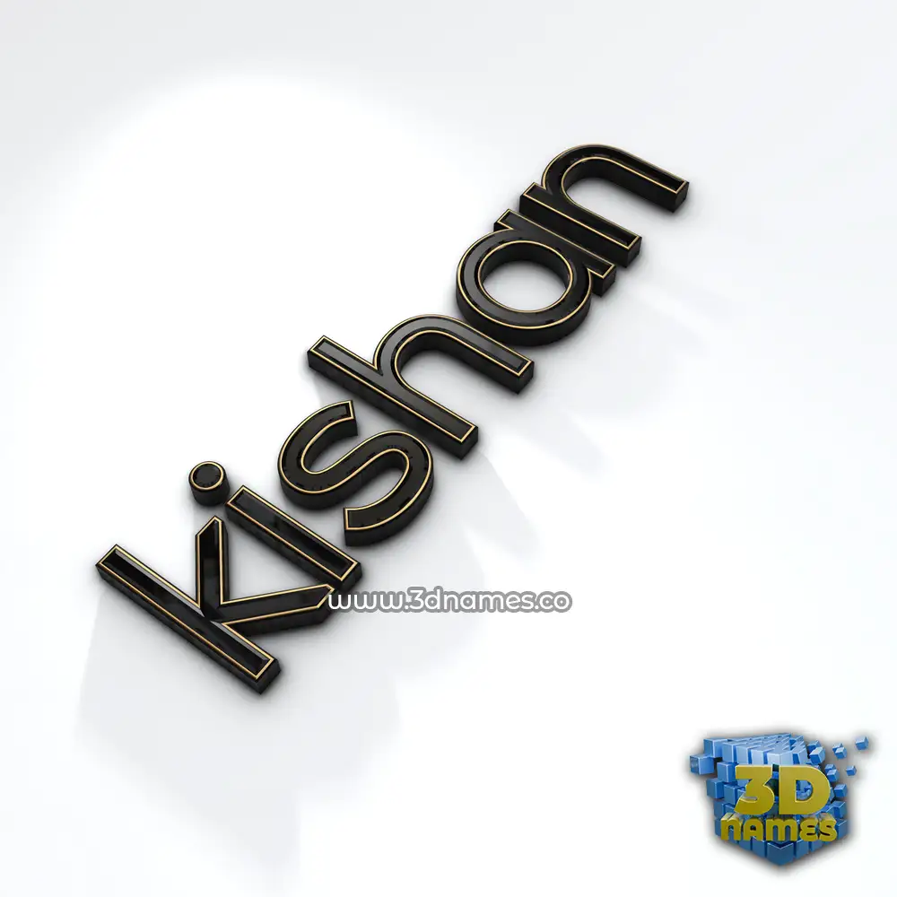 kishan in Black'n'White style - 3D name wallpaper