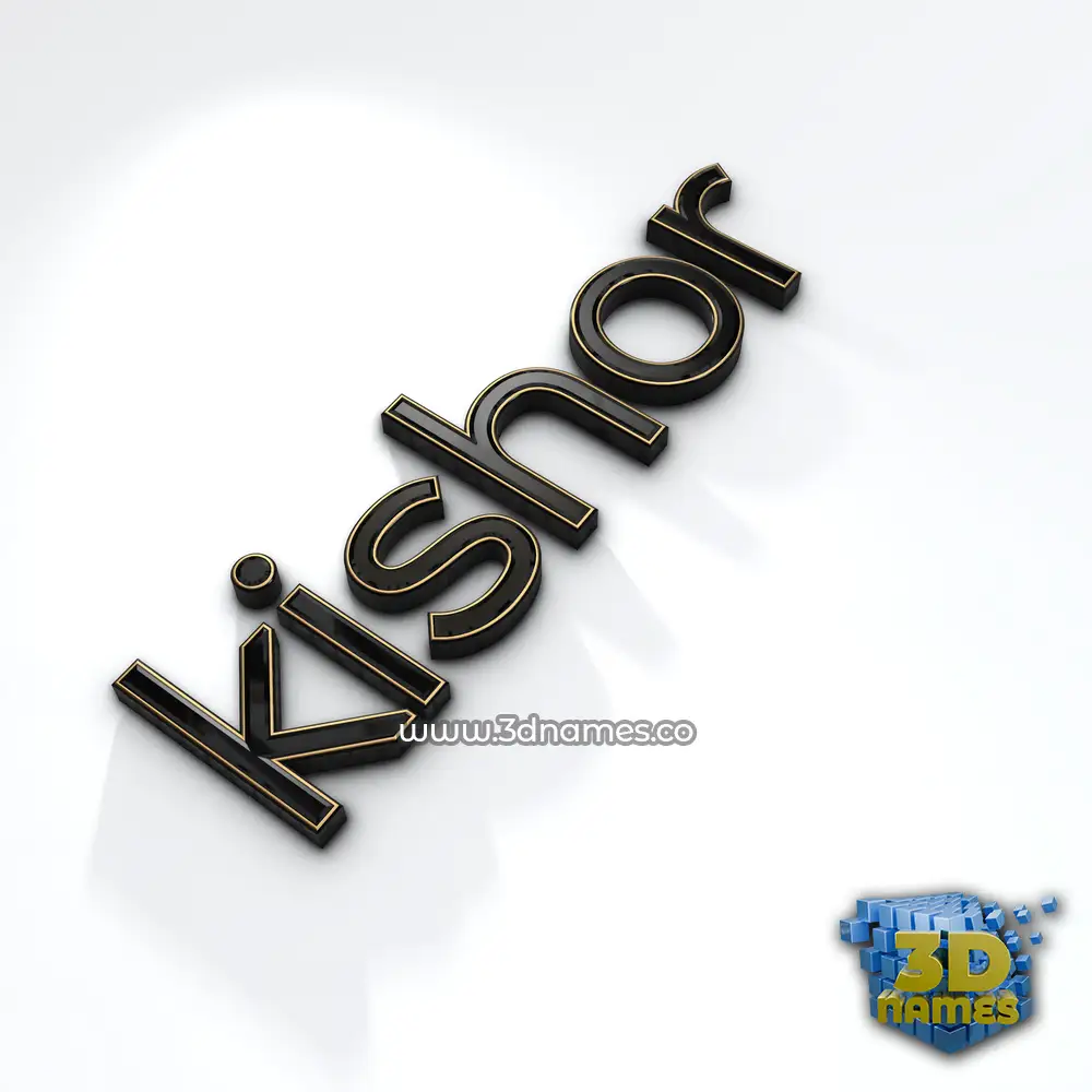 kishor in Black'n'White style - 3D name wallpaper