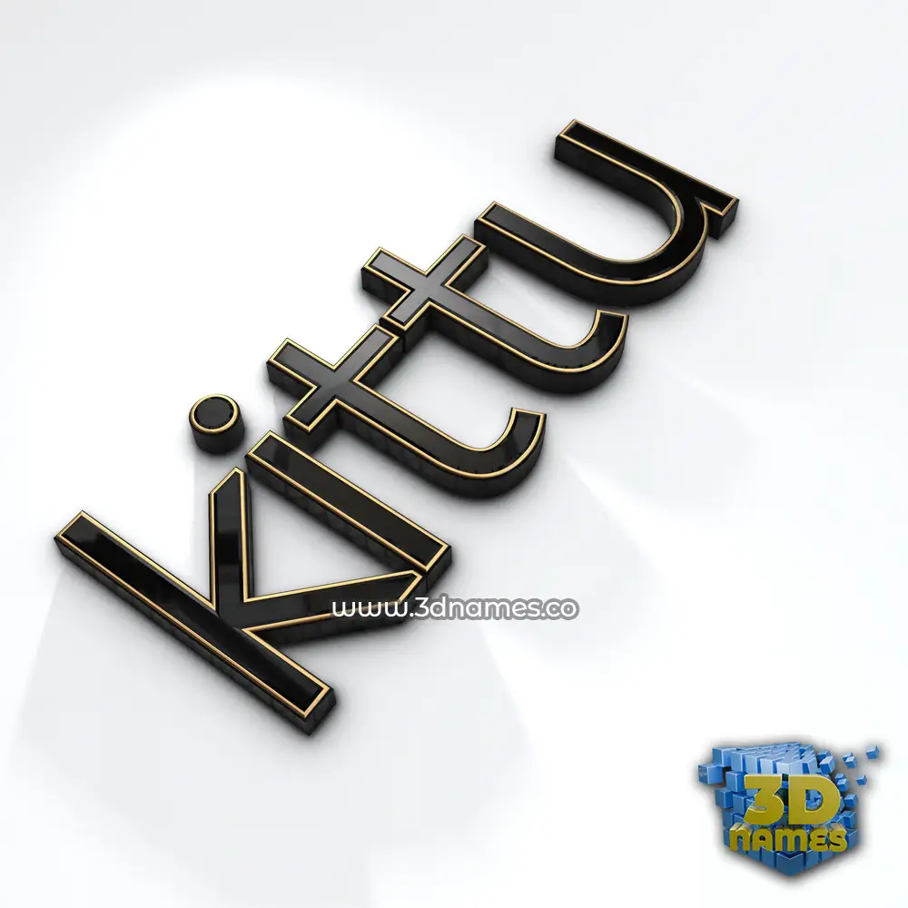 kittu in Black'n'White style - 3D name wallpaper