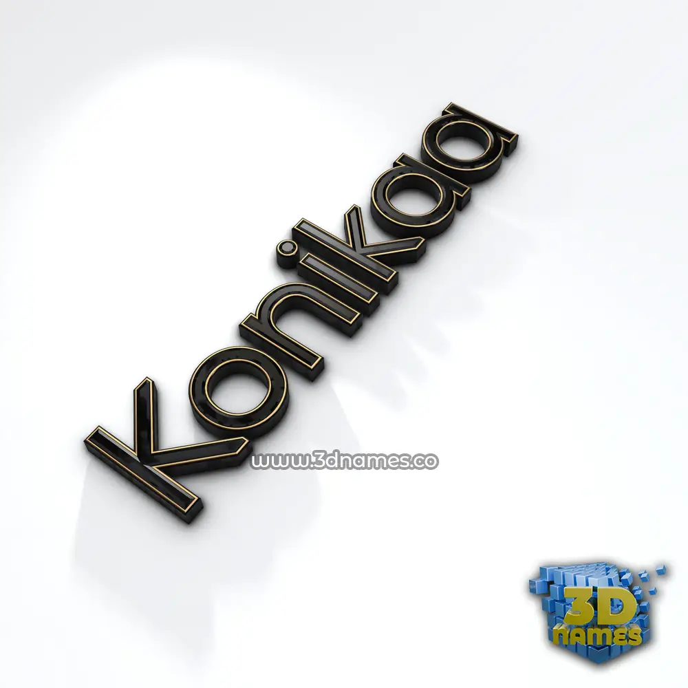 konikaa in Black'n'White style - 3D name wallpaper