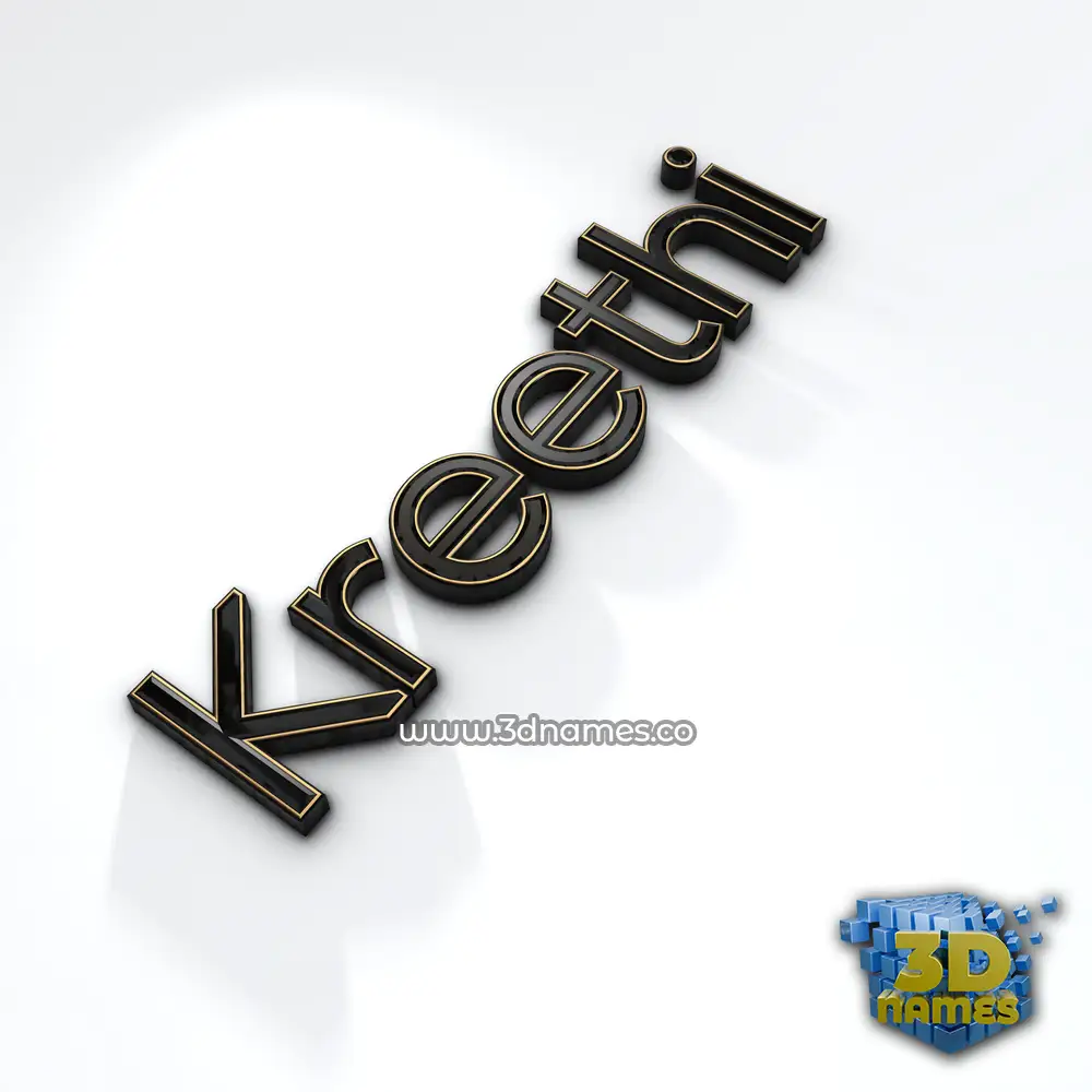 kreethi in Black'n'White style - 3D name wallpaper