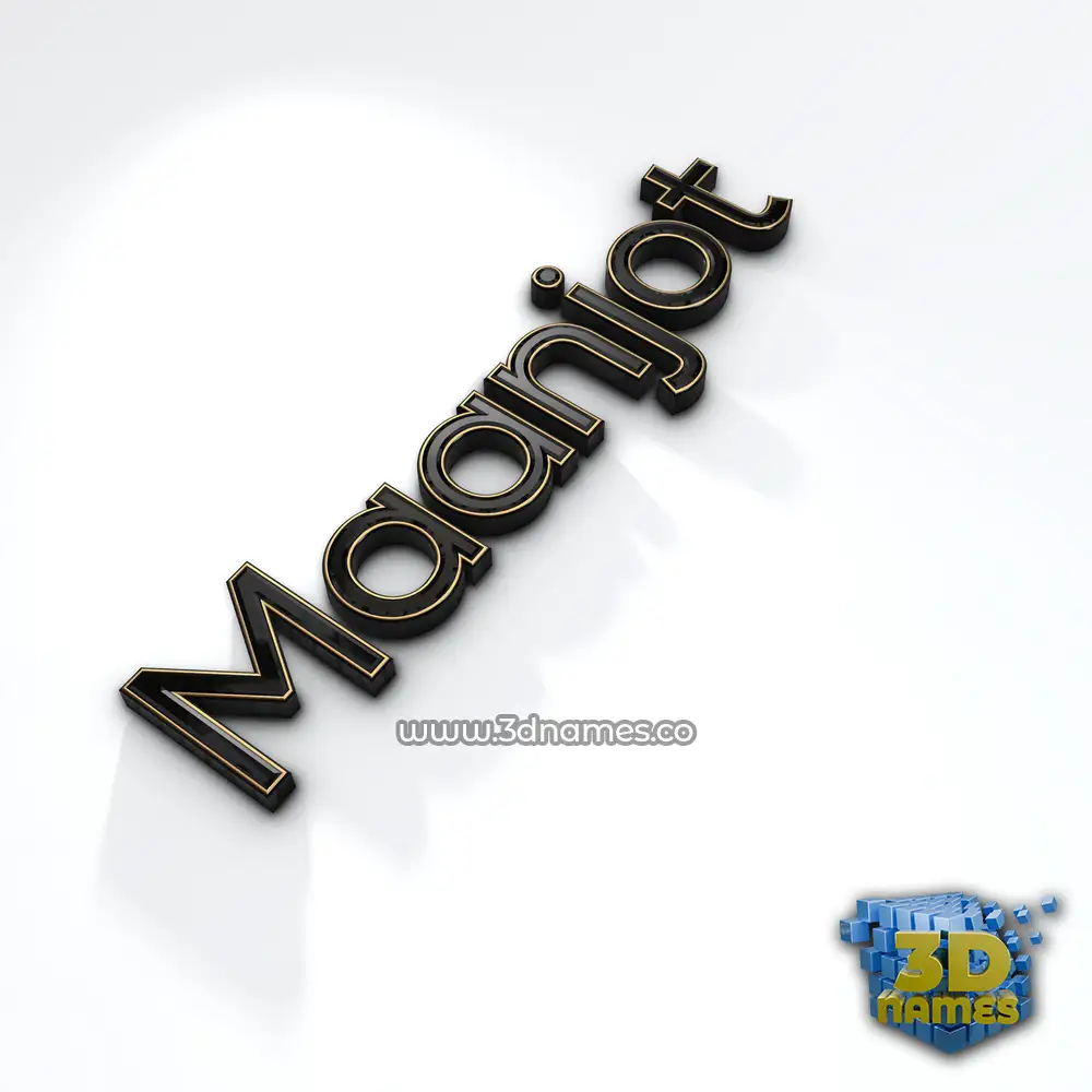 maanjot in Black'n'White style - 3D name wallpaper