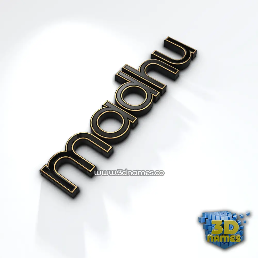 madhu in Black'n'White style - 3D name wallpaper