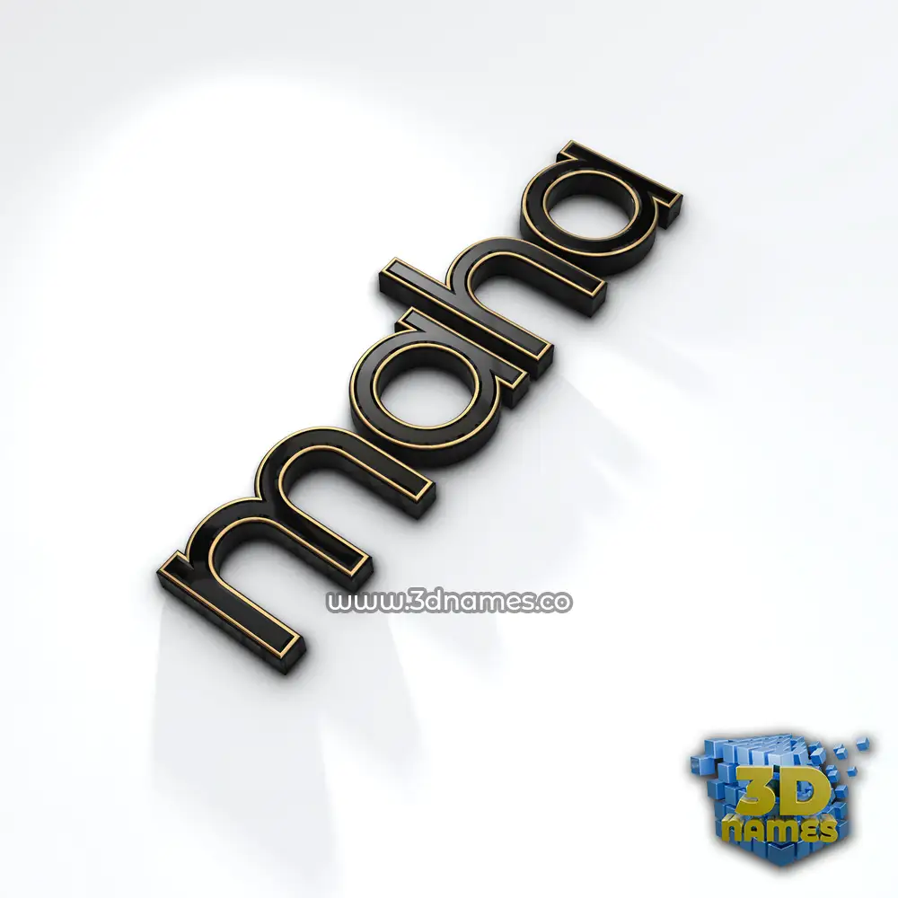 maha in Black'n'White style - 3D name wallpaper