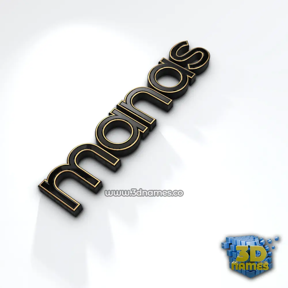 manas in Black'n'White style - 3D name wallpaper