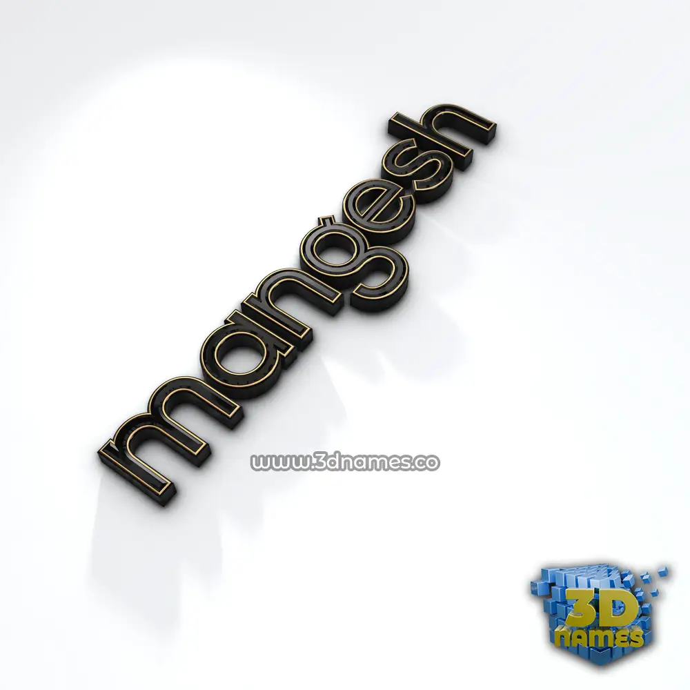 mangesh in Black'n'White style - 3D name wallpaper