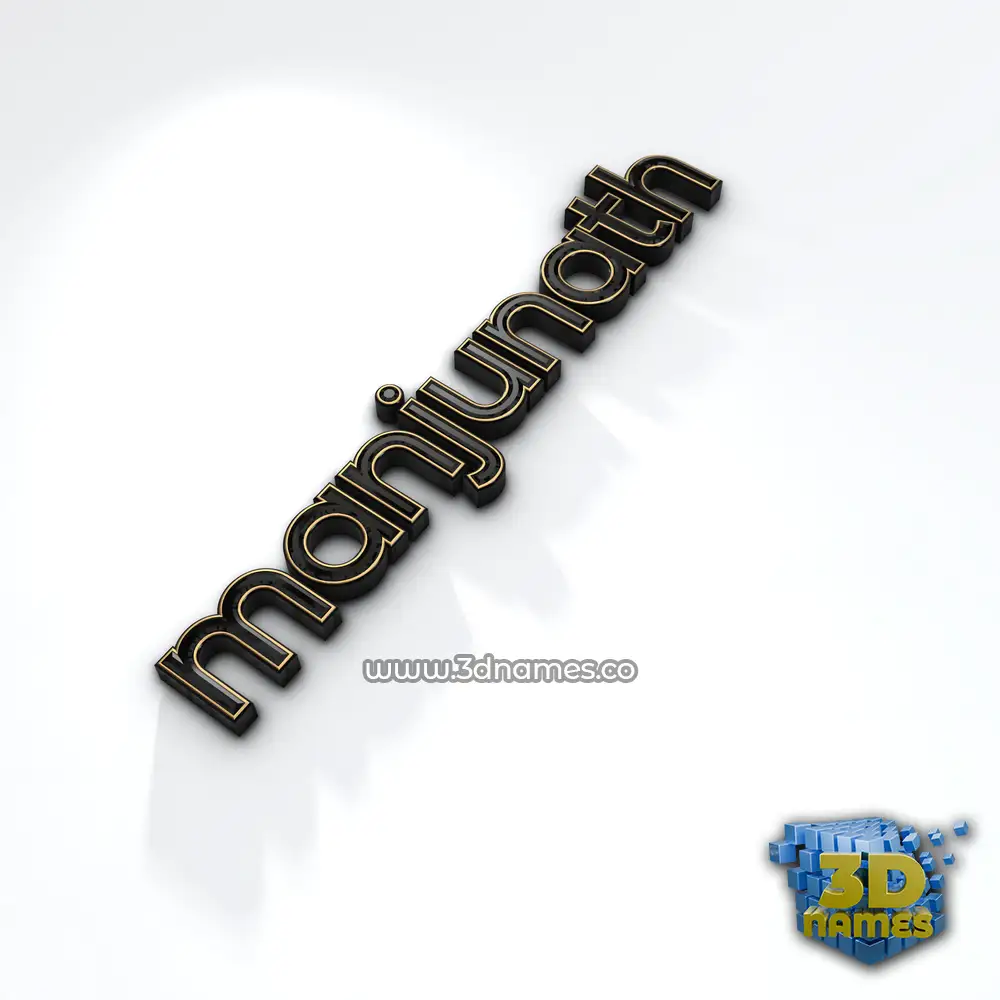 manjunath in Black'n'White style - 3D name wallpaper