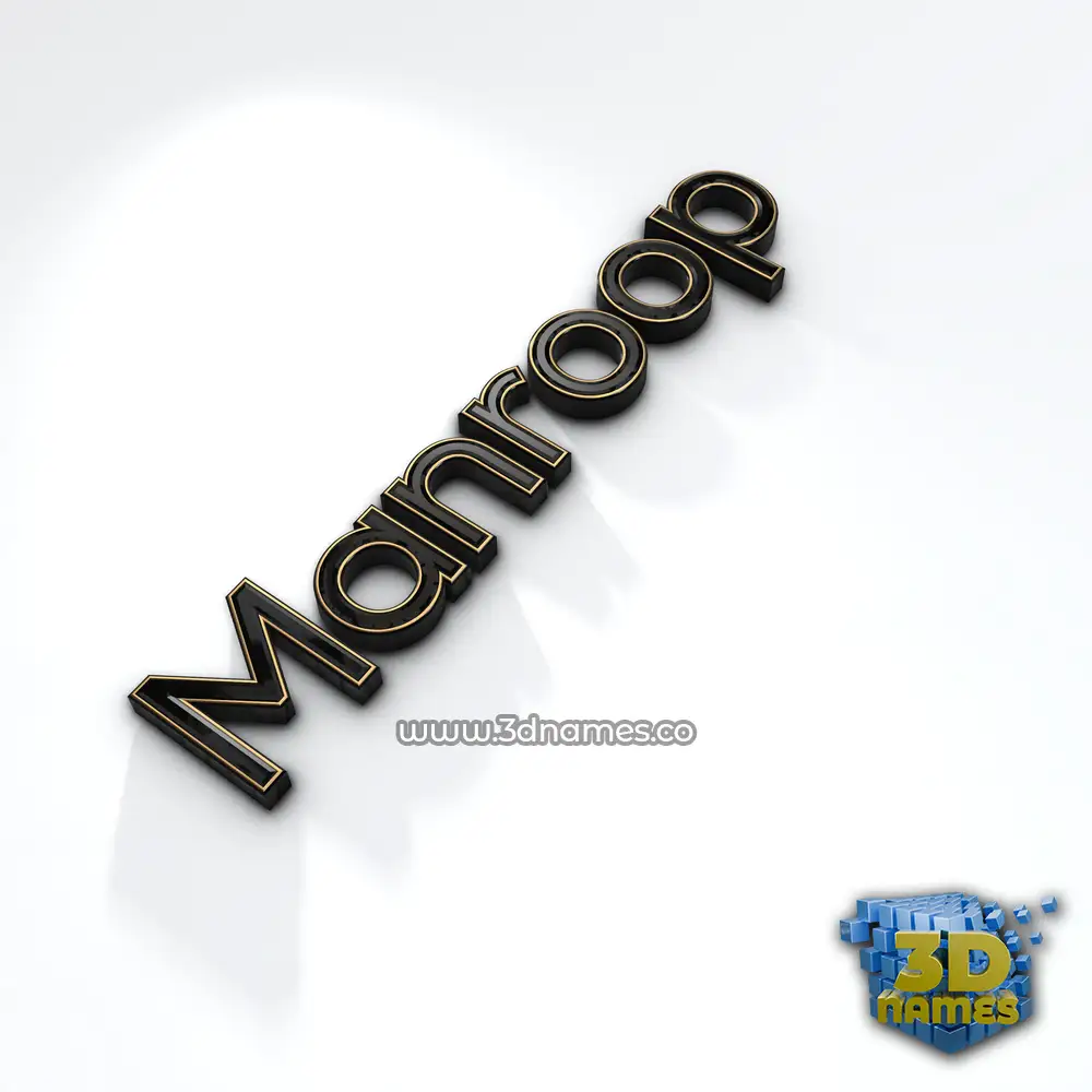 manroop in Black'n'White style - 3D name wallpaper