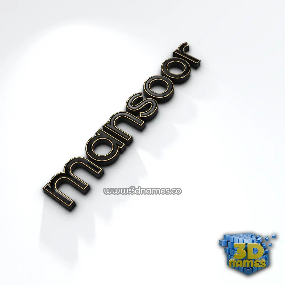mansoor in Black'n'White style - 3D name wallpaper