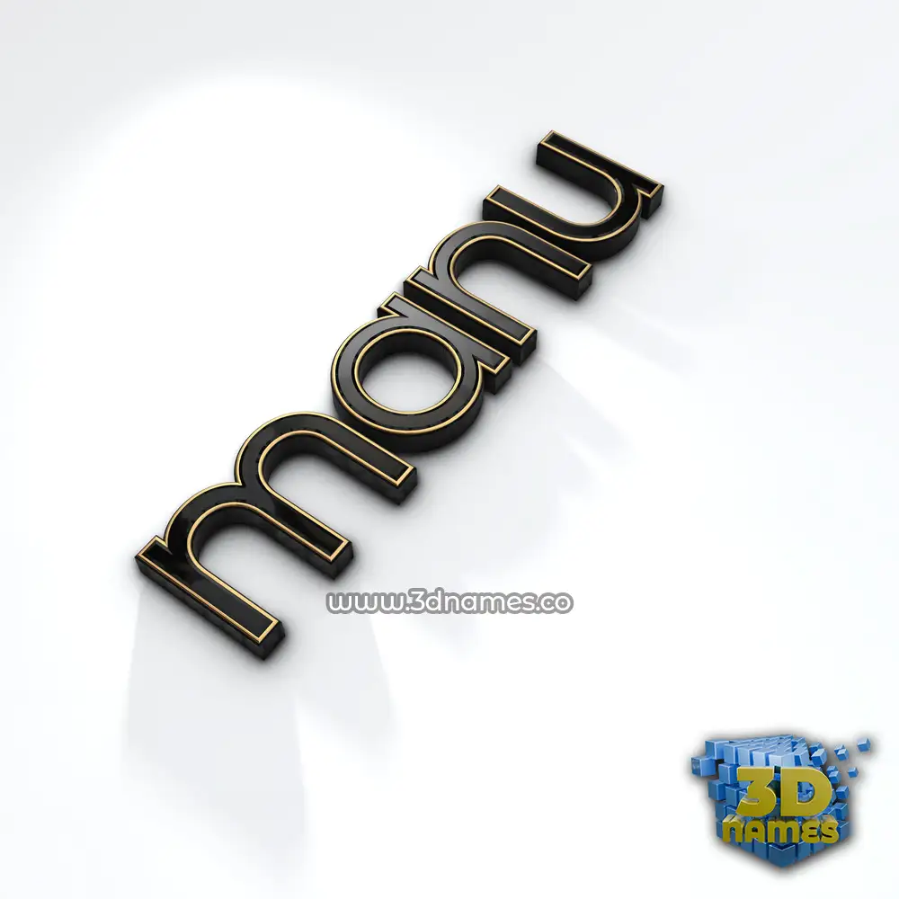 manu in Black'n'White style - 3D name wallpaper