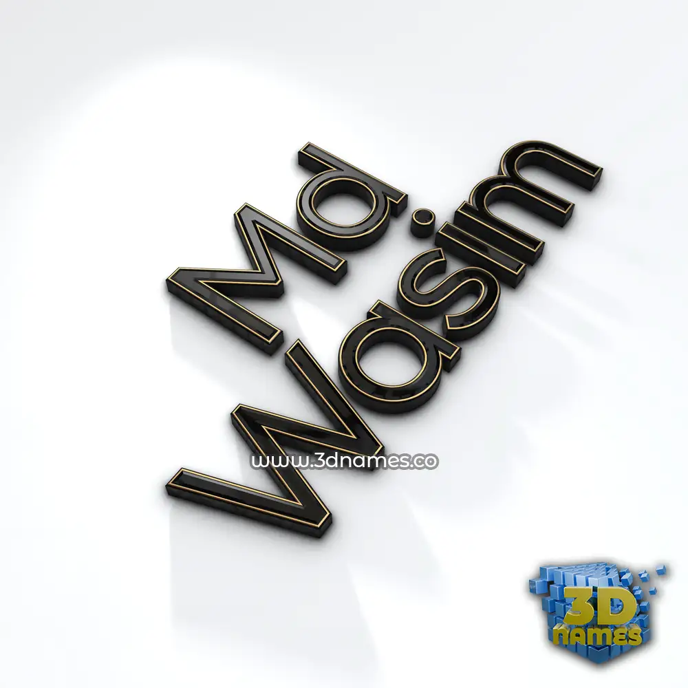 md wasim in Black'n'White style - 3D name wallpaper