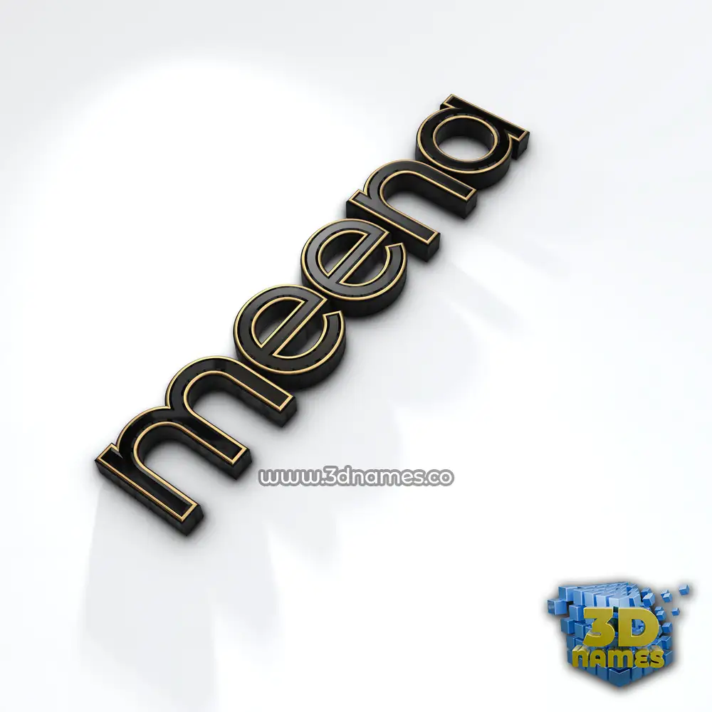 meena in Black'n'White style - 3D name wallpaper
