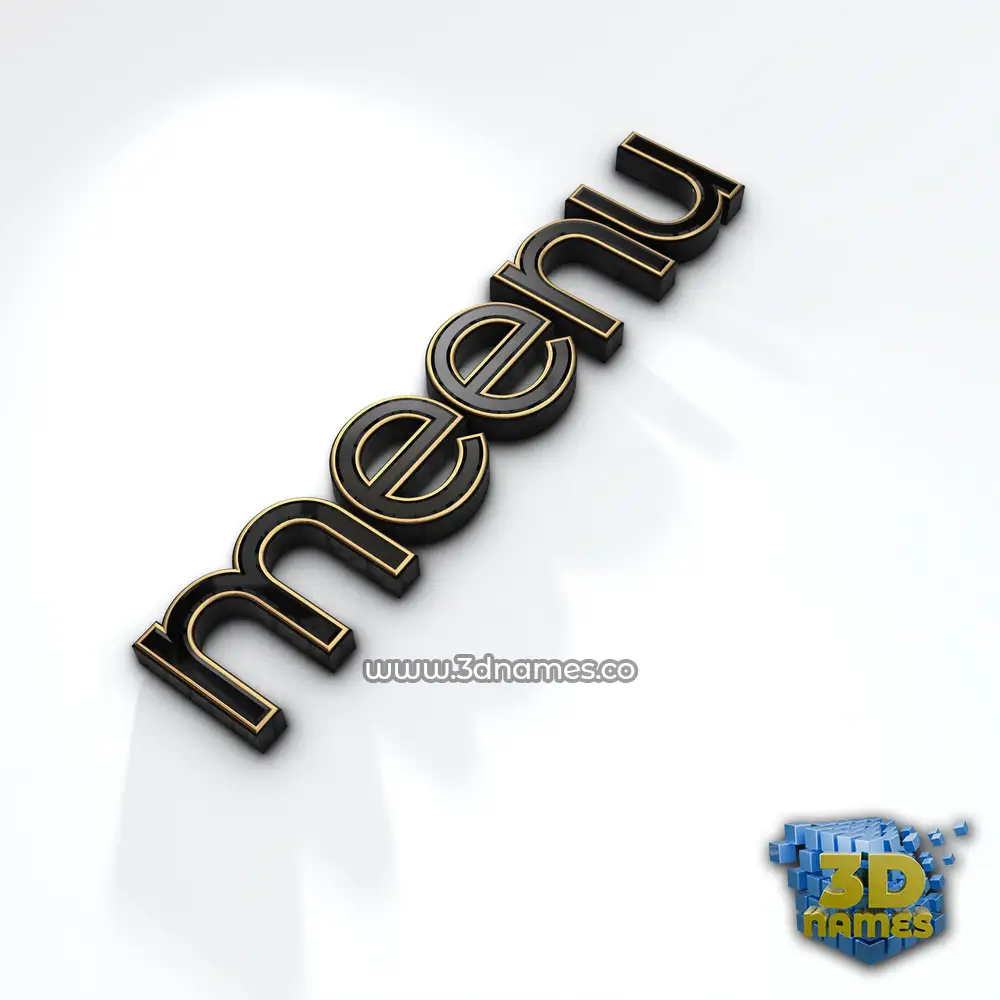 meenu in Black'n'White style - 3D name wallpaper