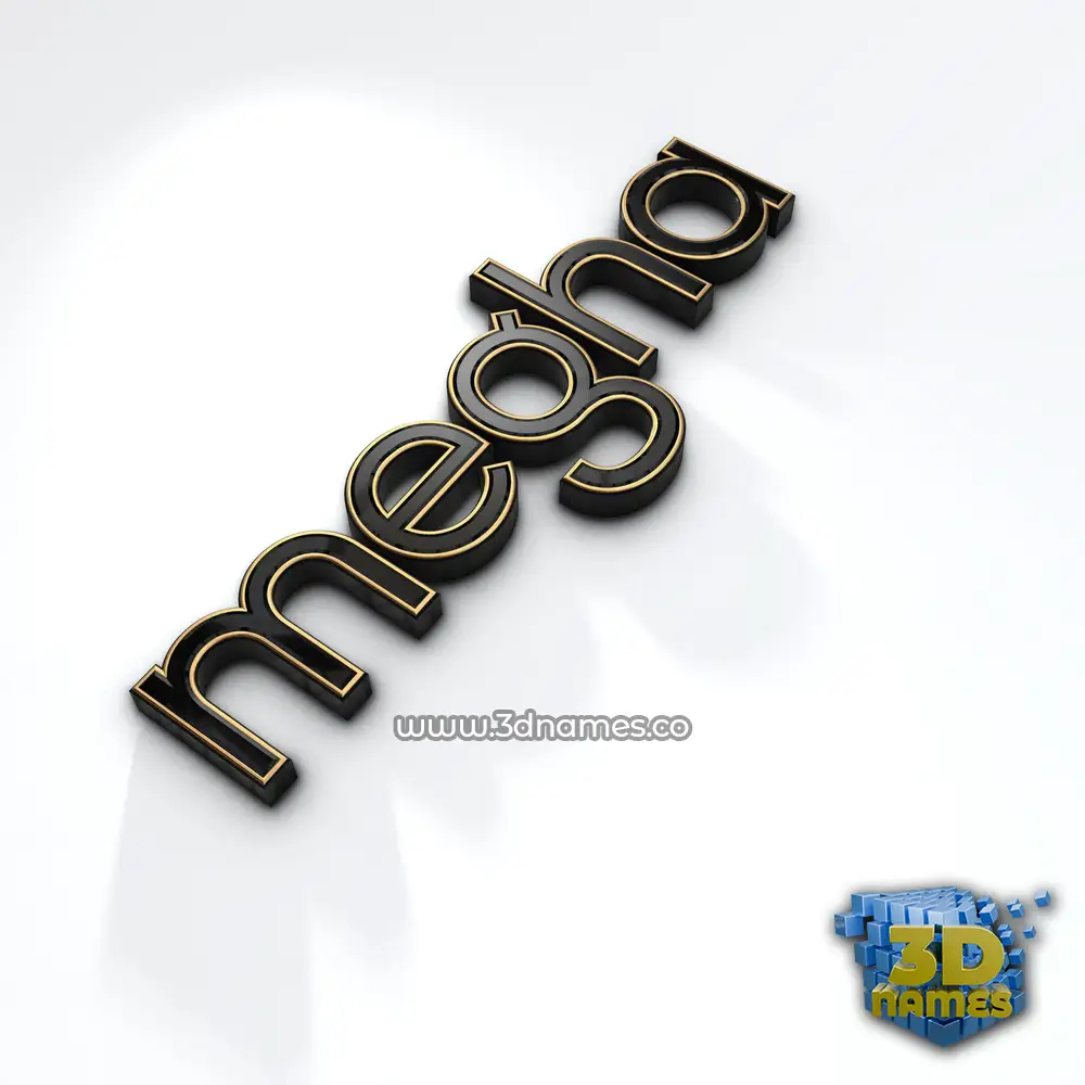 megha in Black'n'White style - 3D name wallpaper