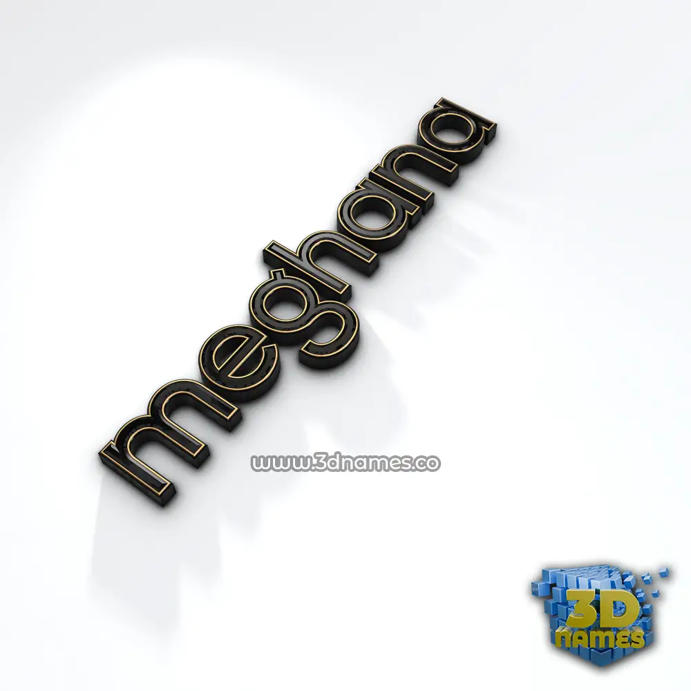 meghana in Black'n'White style - 3D name wallpaper