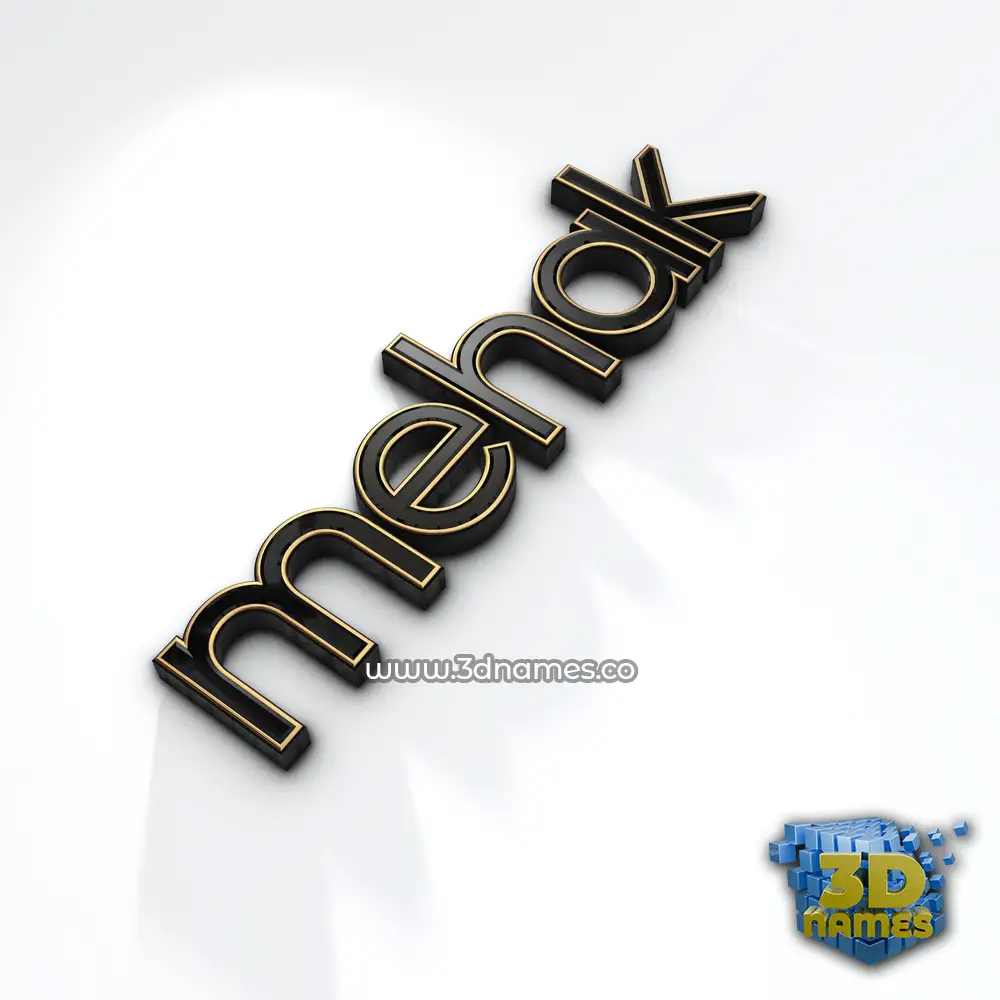mehak in Black'n'White style - 3D name wallpaper