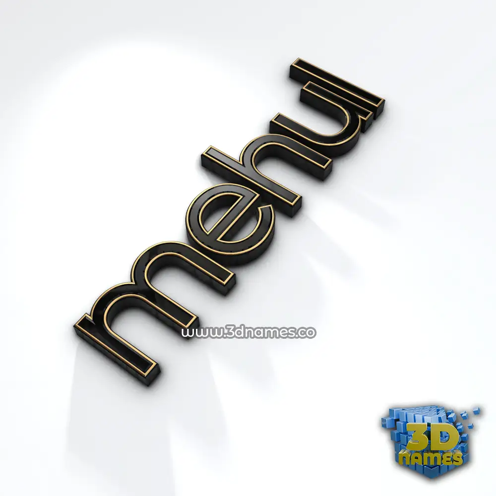 mehul in Black'n'White style - 3D name wallpaper