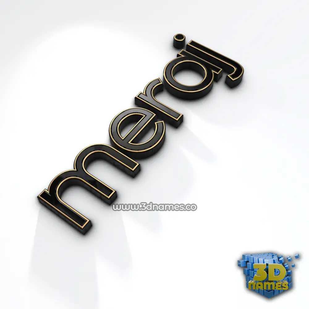 meraj in Black'n'White style - 3D name wallpaper