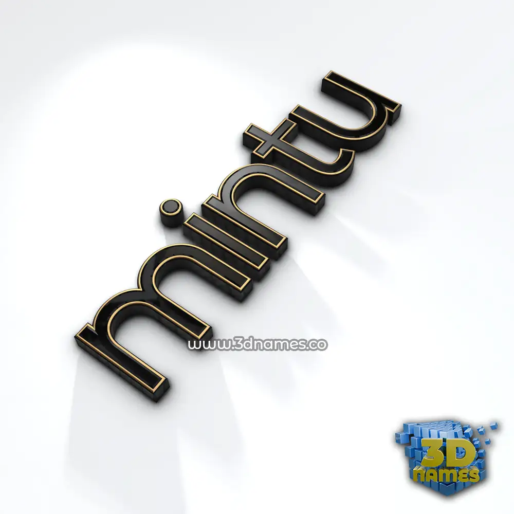 mintu in Black'n'White style - 3D name wallpaper