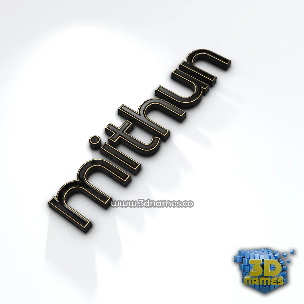 mithun in Black'n'White style - 3D name wallpaper