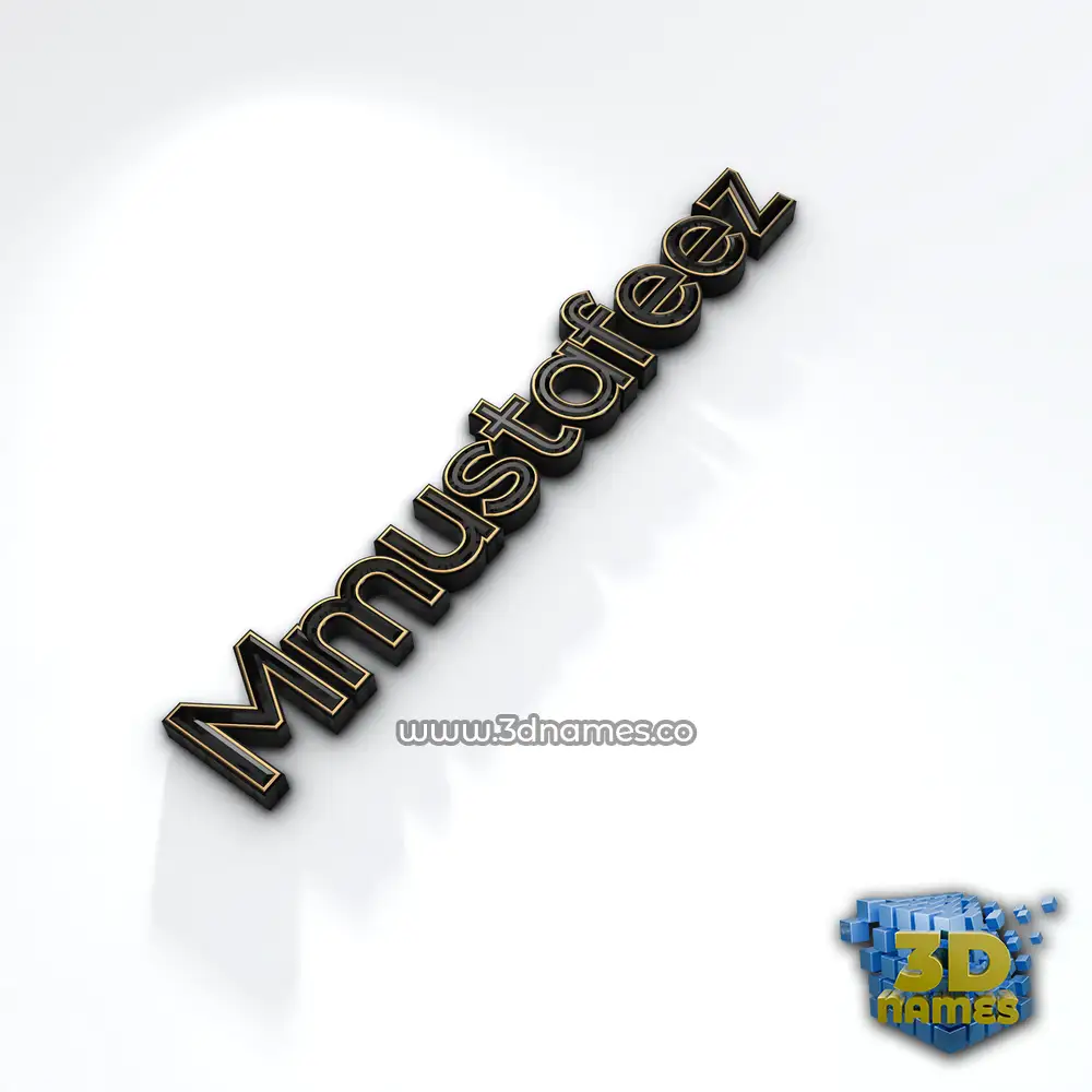 mmustafeez in Black'n'White style - 3D name wallpaper