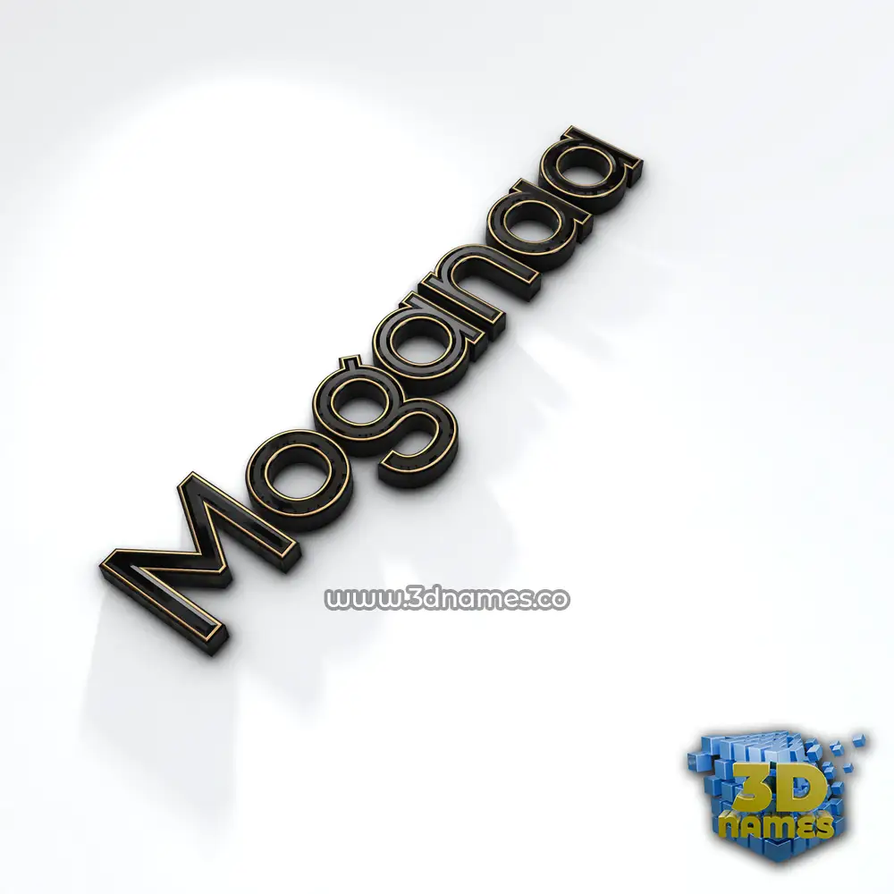 moganaa in Black'n'White style - 3D name wallpaper