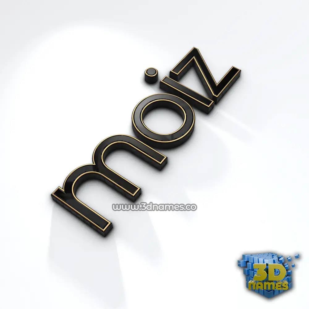 moiz in Black'n'White style - 3D name wallpaper