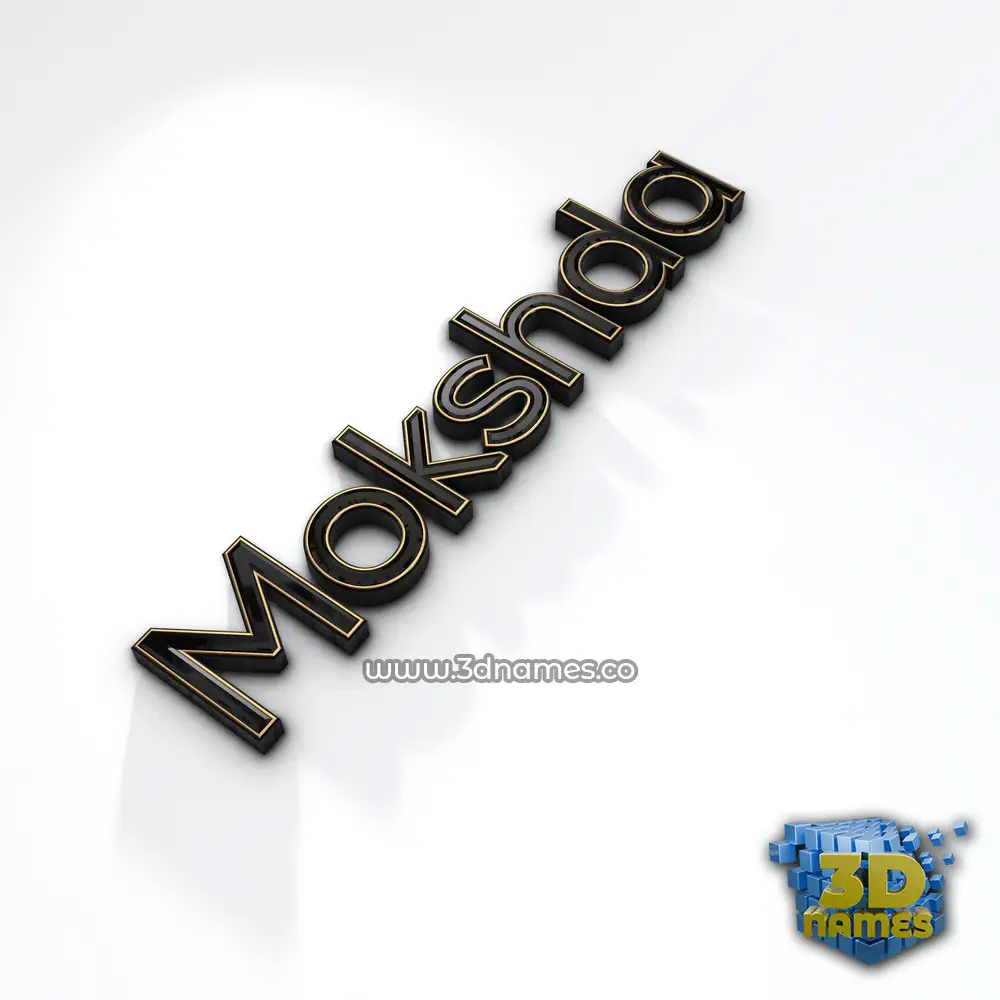 mokshda in Black'n'White style - 3D name wallpaper
