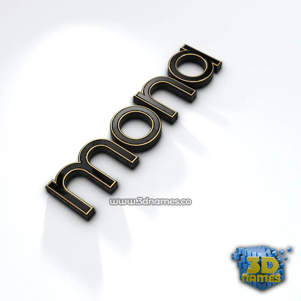 mona in Black'n'White style - 3D name wallpaper