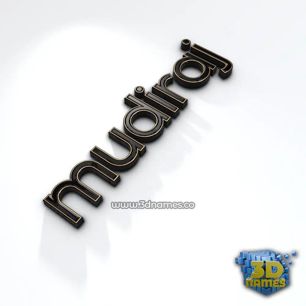 mudiraj in Black'n'White style - 3D name wallpaper